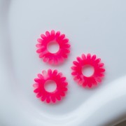 Pendentif fleur marguerite 20 mm acétate - Marbré Rose fluo x1