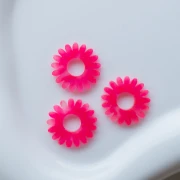 Pendentif fleur marguerite 20 mm acétate - Marbré Rose fluo x1