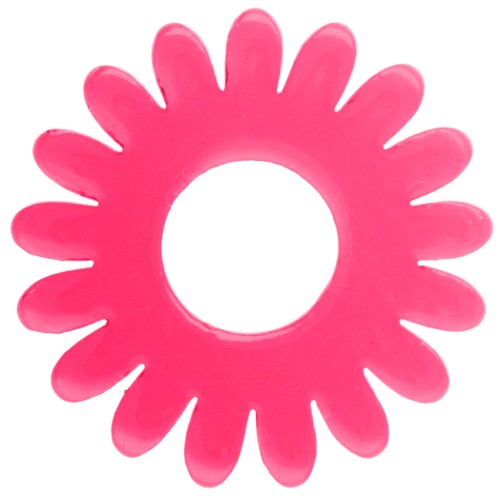 Pendentif fleur marguerite 20 mm en acétate transparente - Fuschia x1