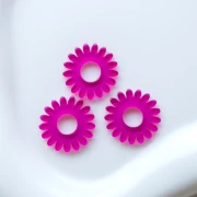 Pendentif fleur marguerite 20 mm en acétate transparente - Fuschia x1
