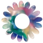 Pendentif fleur marguerite 20 mm acétate - Ecaille de tortue - Bleu - Rose - Vert nacré x1|raw }}