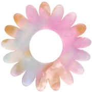 Pendentif fleur marguerite 20 mm acétate - Marbré Rose - Ocre - Ivoire - Bleu gris|raw }}