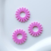 Pendentif fleur marguerite 20 mm acrylique opaque - Rose x1