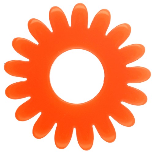 Pendentif fleur marguerite 20 mm acrylique translucide - Orange x1