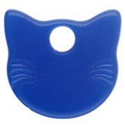 Breloque tête de chat 14.5x15.5 mm en acrylique transparent - Bleu roi x1