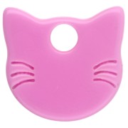 Breloque tête de chat 14.5x15.5 mm en acrylique opaque - Rose x1|raw }}