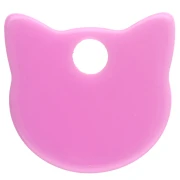 Breloque tête de chat 14.5x15.5 mm en acrylique opaque - Rose x1
