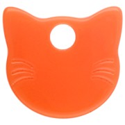 Breloque tête de chat 14.5x15.5 mm en acrylique translucide - Orange x1|raw }}