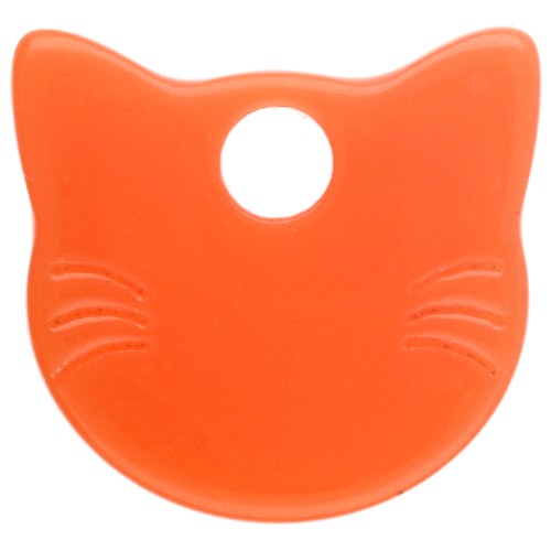 Breloque tête de chat 14.5x15.5 mm en acrylique translucide - Orange x1