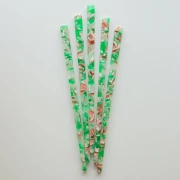 Pique à cheveux 170x9 mm avec trou - Ecaille de tortue - Vert - Marron - Beige x1