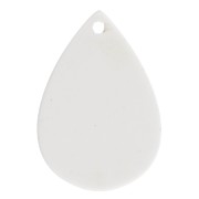 Pendentif goutte 22x15 mm en acétate - motif pois - Blanc - Noir x1
