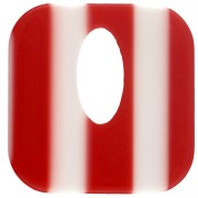 Blanc - Pendentif carré évidé 21 mm en acétate - Rayés Rouge - Blanc x1 Pendentif carré évidé 21 mm en acétate - Rayés Rouge - Blanc x1