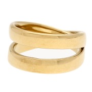Bague large double - Taille 55 - Acier inoxydable 304 Doré x1