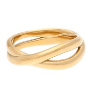 Bague anneaux croisés - Taille 55 - Acier inoxydable 304 Doré x1