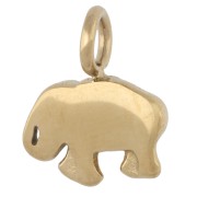 Breloque éléphant 10.5x13 mm - Acier inoxydable 316 Doré x1