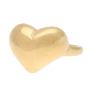 Bague coeur bombé - Taille 56 - Acier inoxydable 304 Doré x1|raw }}