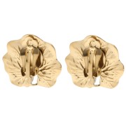Clips d'oreilles feuille travaillé 23x26 mm - Acier inox 304 et 316 Doré x2