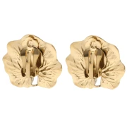 Clips d'oreilles feuille travaillé 23x26 mm - Acier inox 304 et 316 Doré x2