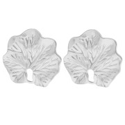 Clips d'oreilles feuille travaillé 23x26 mm - Acier inoxydable 304 et 316 x2