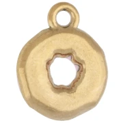 Breloque donuts 12x15.5  mm - Résine époxy - Acier inoxydable 304 Doré - Rose x1