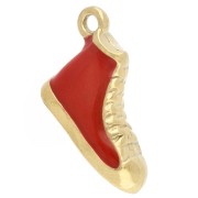 Breloque basket 12x20 mm - Résine époxy - Acier inoxydable 304 Doré - Rouge x1|raw }}