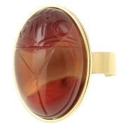 Bague réglable pour cabochon fond plat 25x18 mm - Acier inoxydable 304L x1