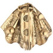 Broche coquillage 18x20 mm avec perles imit nacre - Acier inoxydable 304 Doré x1