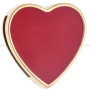 Poussoir slider coeur 14.5x14 mm pour lacet 10 mm - Acier inox 304 Doré - Rouge|raw }}