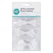 Assortiment de 180 pistils pour fleurs en papier Blanc/Ivoire