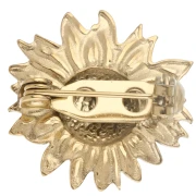 Broche tournesol 20 mm - Acier inoxydable 304 Doré x1