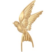 Broche oiseau 48x26 mm - Acier inoxydable 304 Doré x1