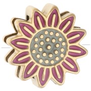 Poussoir slider fleur 14 mm pour lacet 10 mm - Acier inox 304 Doré - Rose|raw }}