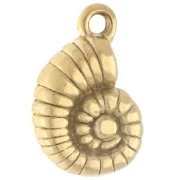 Breloque coquillage escargot 13.5x9 mm - Acier inoxydable 316 Doré x1