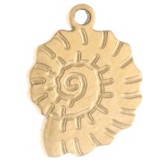 Breloque coquillage escargot 11x8 mm - Acier inoxydable 316 Doré x1|raw }}
