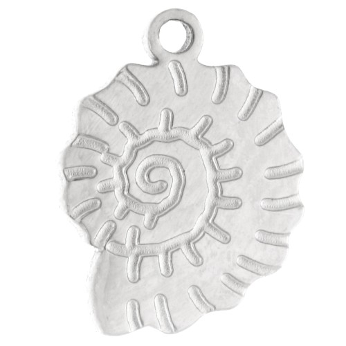 Breloque coquillage escargot 11x8 mm - Acier inoxydable 316 x1
