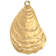 Pendentif coquillage moule 32x23 mm - Acier inoxydable 304 Doré x1