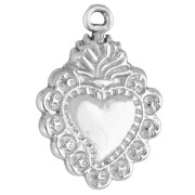 Breloque coeur Ex-voto 18x12.5 mm - Acier inoxydable 304 x1|raw }}