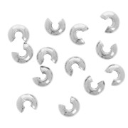 Caches perles à écraser 4 mm - Argenté x50
