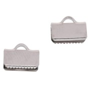Embouts à serrer lisses 10 mm - Argenté x4