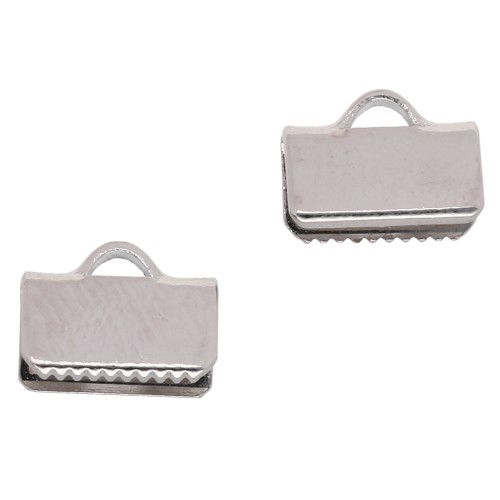 Embouts à serrer lisses 10 mm - Argenté x4
