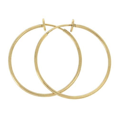 Créoles clips - Pour oreilles non percées 36.5 mm - Doré x2