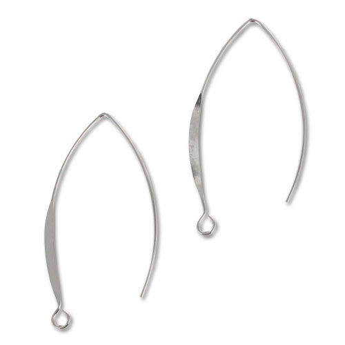 Crochets d'oreilles 42 mm - Argenté x2
