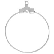 Supports boucles d'oreilles - Créoles à décorer 25 mm - 1 trou - Argenté x2