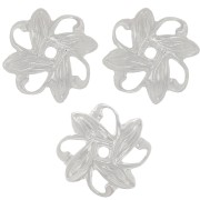 Coupelles fleurs travaillées 10 mm - Argenté x20