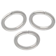Anneaux ouverts ovales 5x4x0.7 mm - Argenté x50