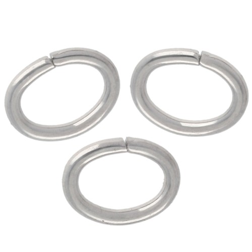 Anneaux ouverts ovales 5x4x0.7 mm - Argenté x50