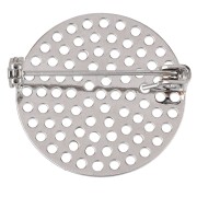 Support de broche tamis rond 25.5 mm à décorer - Argenté x1