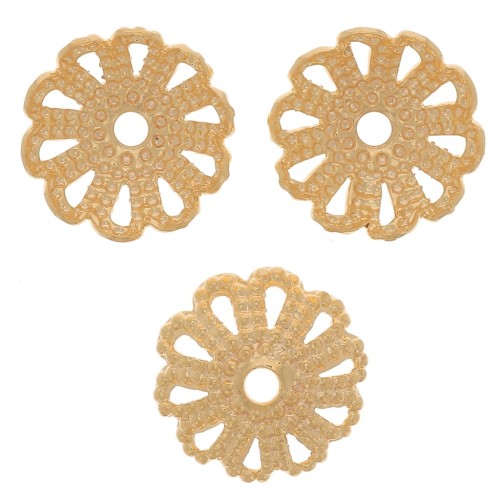 Coupelles filigranées 7 mm - Doré x20