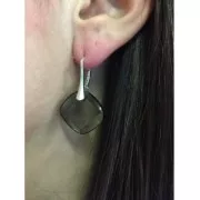 Dormeuses attache pendentif 18 mm Argent 925 Doré à l'or fin x2