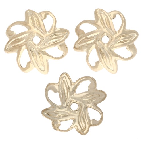 Coupelles fleurs travaillées 10 mm - Doré x20